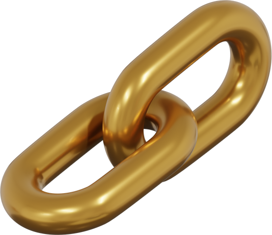 Golden Chain link 3d render illustration
